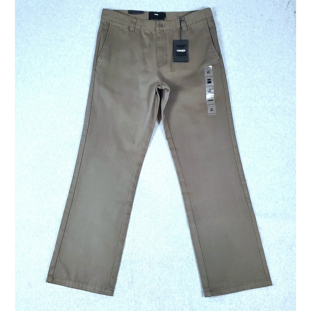 Former Crux Fit Pants Straight Leg Grey Herringbone Mens 34x31 Chino Trousers